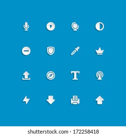 Web site vector icons set bend paper effect. Vector design elements for design. 