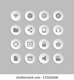 Web site vector icons set bend paper effect. Vector design elements for design. 