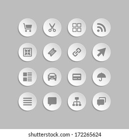 Web site vector icons set bend paper effect. Vector design elements for design. 