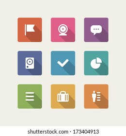 Web site vector icons set shadow effect. Vector design elements for design. 