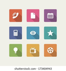 Web site vector icons set shadow effect. Vector design elements for design. 