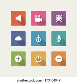 Web site vector icons set shadow effect. Vector design elements for design. 