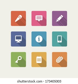 Web site vector icons set shadow effect. Vector design elements for design. 