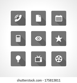 Web site vector icons set shadow effect. Vector design elements for design. 
