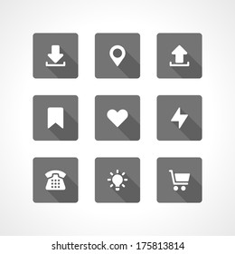 Web site vector icons set shadow effect. Vector design elements for design. 
