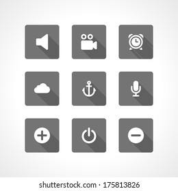Web site vector icons set shadow effect. Vector design elements for design. 