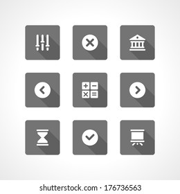 Web site vector icons set shadow effect. Vector design elements for design. 