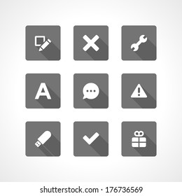Web site vector icons set shadow effect. Vector design elements for design. 