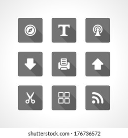 Web site vector icons set shadow effect. Vector design elements for design. 
