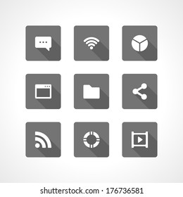 Web site vector icons set shadow effect. Vector design elements for design. 