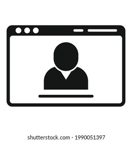 Icono de videollamada de sitio Web. Ilustración simple del icono vectorial de videollamadas de sitios Web para diseño web aislado en fondo blanco