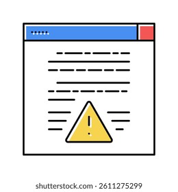 web site with virus color icon vector. web site with virus sign. isolated symbol illustration