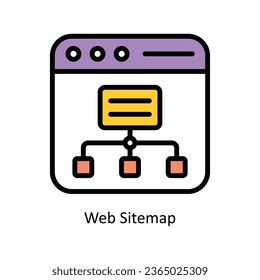 Ilustración del icono Relleno del vector del mapa del sitio Web. Archivo EPS 10.