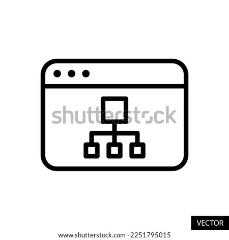 Web sitemap vector icon in line style design for website, app, UI, isolated on white background. Editable stroke. EPS 10 vector illustration.