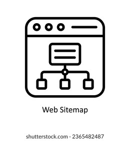 Ilustración de icono de esquema vectorial de sitemap web. Archivo EPS 10.