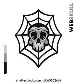Web Skull Illustration In Vector Style