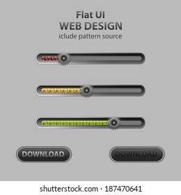 Web sliders in flat design, include pattern source