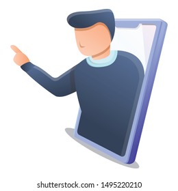 Web smartphone lesson icon. Cartoon of web smartphone lesson vector icon for web design isolated on white background
