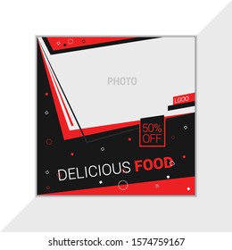 Web And Social Media Ad Post Square Template For Foods, Fast Food, Burger, Pizza, Restaurant Business  