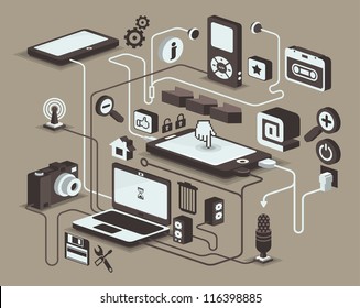 web and social media icons, vector elements,