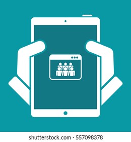 Web social network concept - Vector flat icon