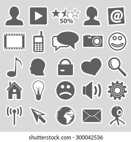 web and social networks set of stickers eps10