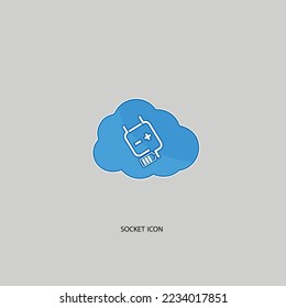 web socket icon in cloud vector