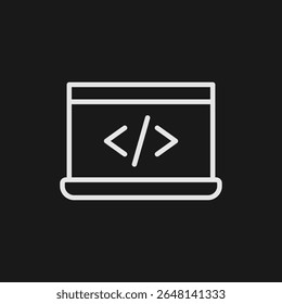 Ícone de Desenvolvimento de Web e Software para Programação, Codificação Front-End e Ciência da Computação