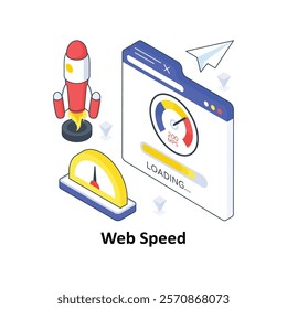 Web Speed isometric Colored illustration. EPS File stock illustration