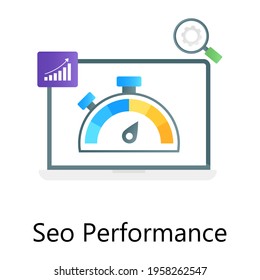 Web speed test, SEO performance gradient conceptual icon