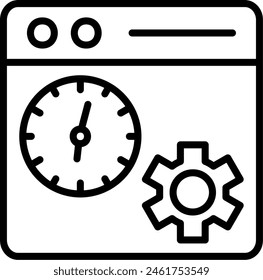 Web Speed Traffic Vector Line Icon Design