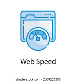 Web speed vector blue colours Icon Design illustration. Web Analytics Symbol on White background EPS 10 File