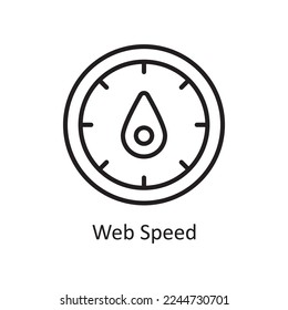 Web Speed Vector Outline Icon Design illustration. Business And Data Management Symbol on White background EPS 10 File