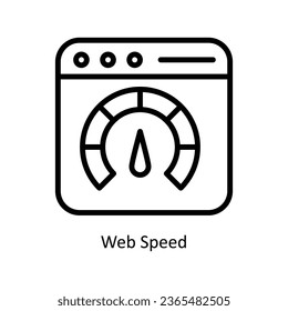 Web Speed vector  outline icon illustration. EPS 10 File.