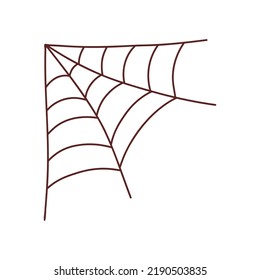 Web spider cobweb. Halloween element. Trick or treat concept. Vector illustration in hand drawn style