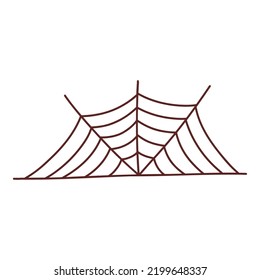 Web spider cobweb. Halloween element. Trick or treat concept. Vector illustration in hand drawn style