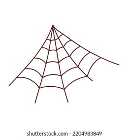 Web spider cobweb. Halloween element. Trick or treat concept. Vector illustration in hand drawn style