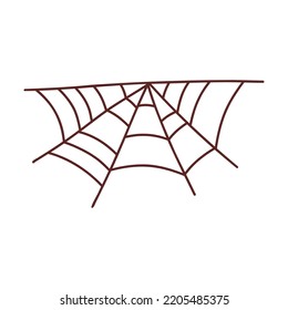 Web spider cobweb. Halloween element. Trick or treat concept. Vector illustration in hand drawn style