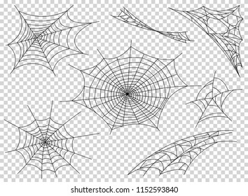 Web spider cobweb icons set. Outline illustration of web spider cobweb vector icons for web