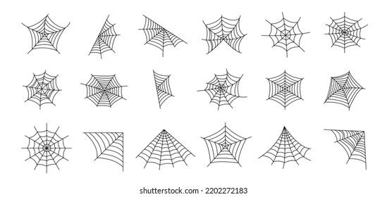 Web spider cobweb icons set. Spider icon set.