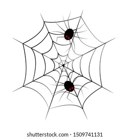 Web spider cobweb and spiders icon.Vector drawing for Halloween.