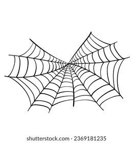 web and spider halloween art drawn