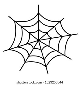 Web spider to halloween trap scary background purse or life black line on white