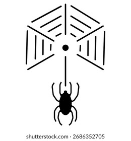 Icono de araña de Web sobre fondo blanco, Ilustración vectorial.