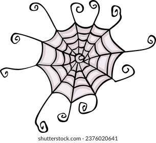 Web of spider isolated on white
