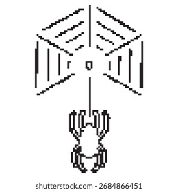 Ícono de píxel de araña de Web, 8 bits. Ilustración vectorial aislada.
