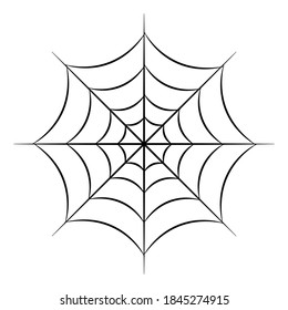 Web spider silhouette vector icon isolated on white background. Vector illustration outline black halloween spider web.