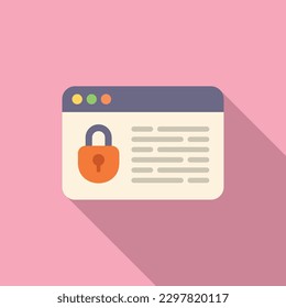 Web SSL certificate icon flat vector. Safe data. Safety network