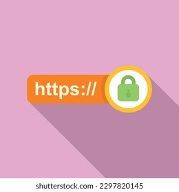 Web SSL certificate icon flat vector. Secure data. Safety network