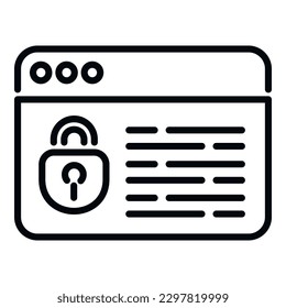 Web SSL certificate icon outline vector. Safe data. Safety network